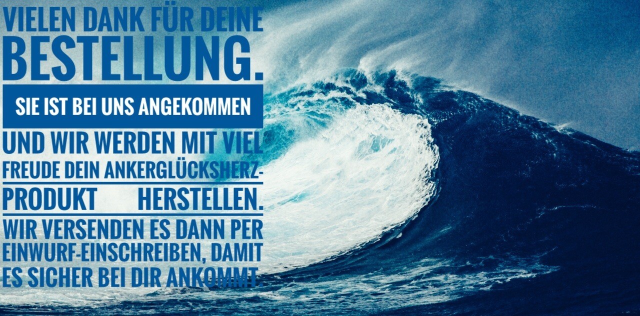 Thank You Seite. Danke für Deine Bestellung.